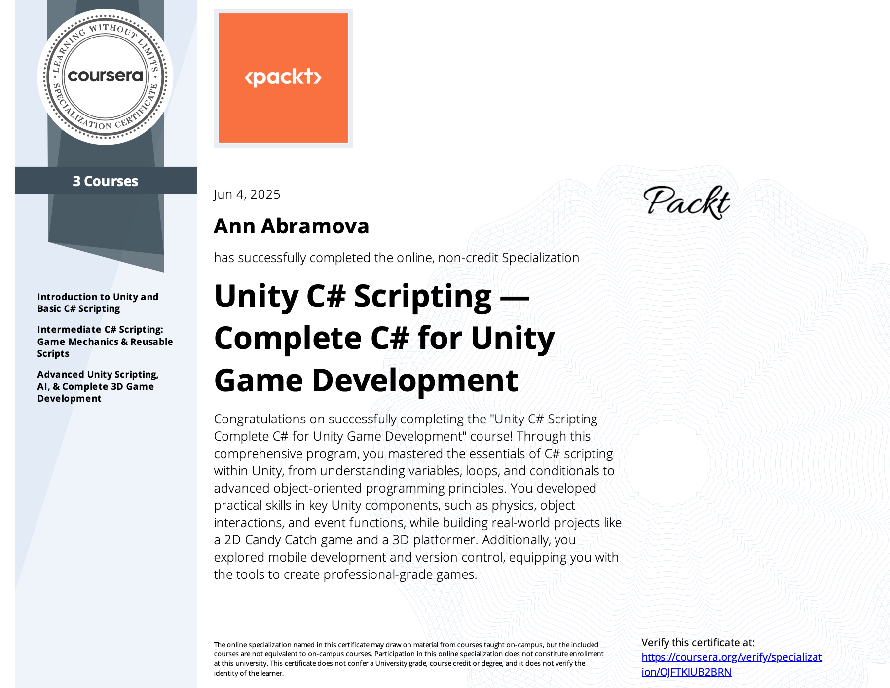 Coursera Certificate 1
